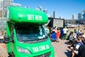 Mobile TAB betting van at Darling Harbour in Melbourne cup day, spring horse racing annual events.